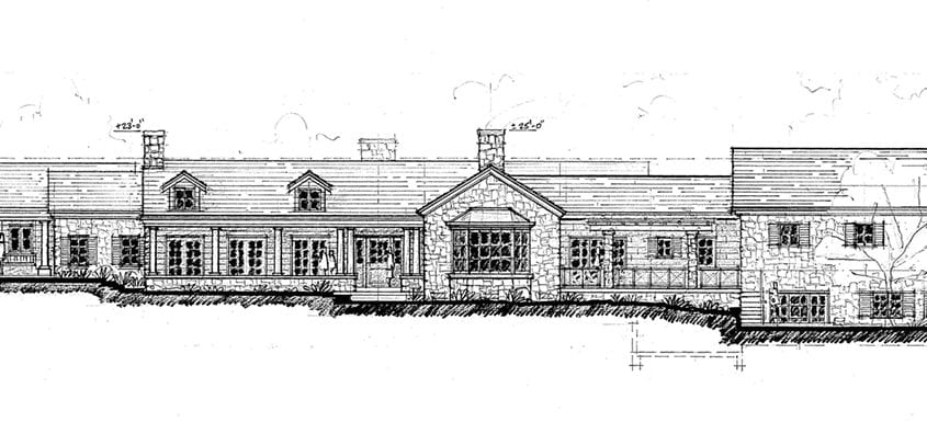 Hope Ranch stone clad estate and horse barn